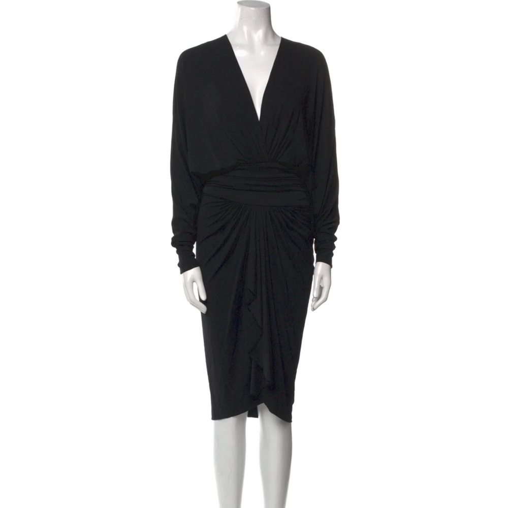 Alexandre Vauthier Black v neck midi dress 38 NWT